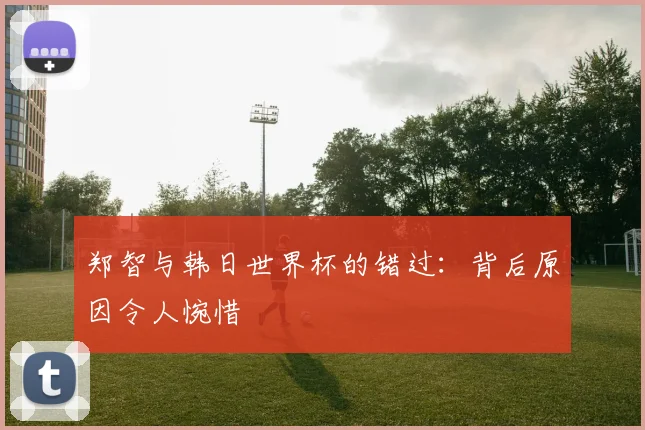 郑智与韩日世界杯的错过:背后原因令人惋惜